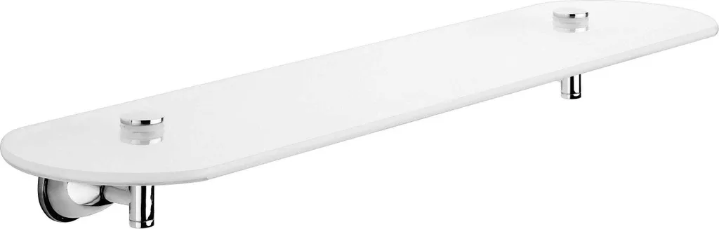 Mensola Bagno 52 cm Vetro Satinato e Cromo Gemma | Resistente