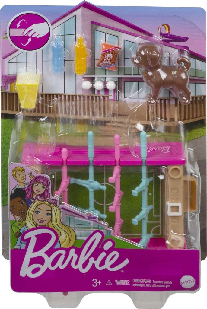 Mattel GRG77 Barbie Mini set de jeu avec animal (baby-foot) Image du produit 
