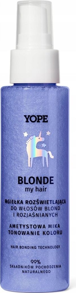 YOPE Illuminating Mist for Blonde and Grey Hair Brightens the Color Moisturizing Amethyst 100ml Tuberose