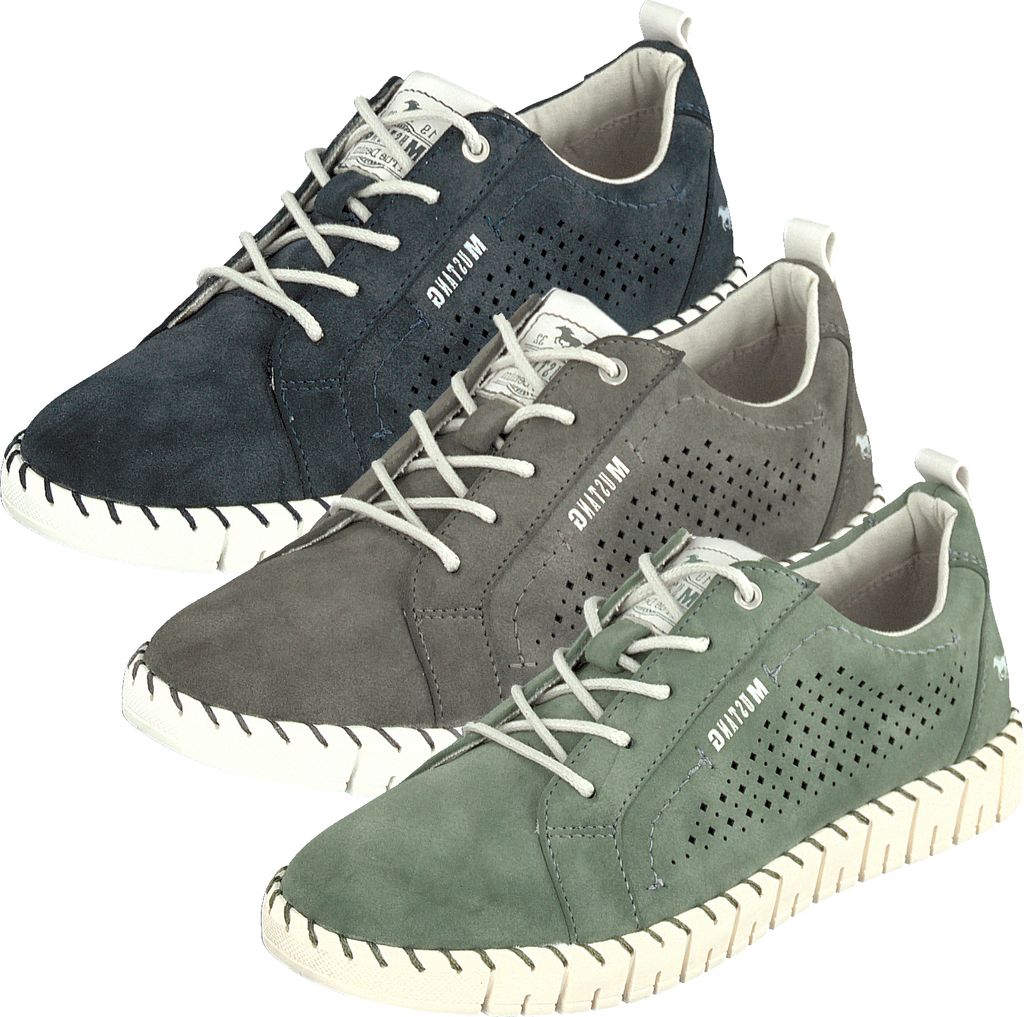Mustang Damen Halbschuhe Sneaker Schnürhalbschuh 1379-303, Größe:37 EU, Farbe:Blau