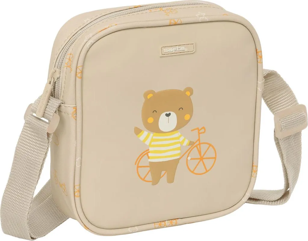 Bolso Bandolera Safta Oso Beige 16 x 18 x 4 cm