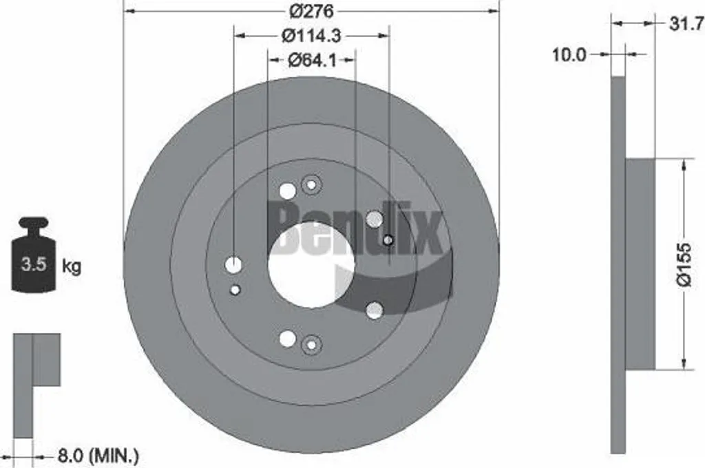 Disque frein BENDIX 42510TV0E00: Fini les grincements sur Honda Civic