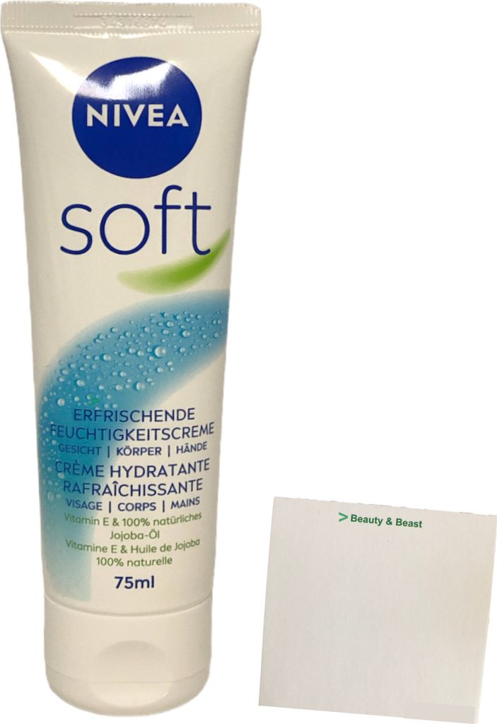 Nivea Softcreme erfrischende Feuchtigkeitscreme in der Tube (75ml) + usy Block