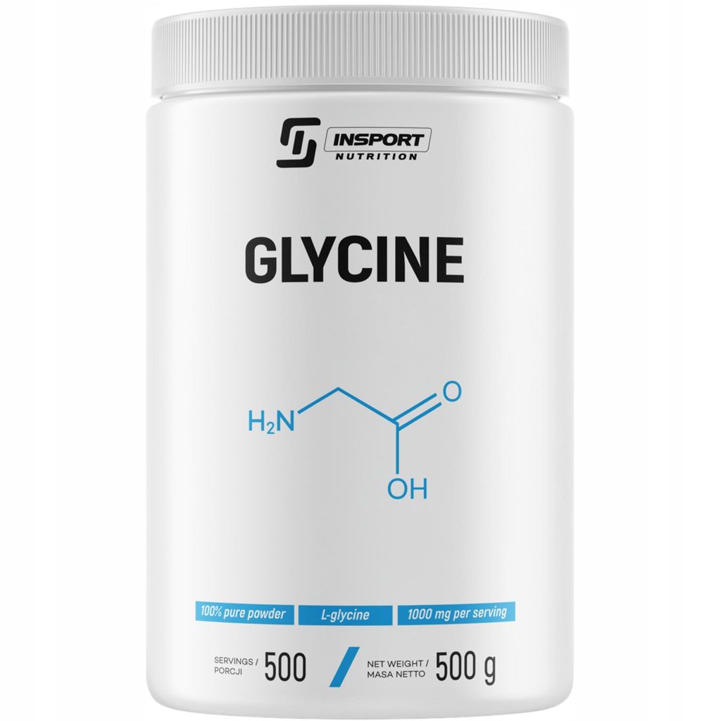 Glycin Pulver 500 g | hohe Dosierung 1000 mg pro Portion | reines L-Glycin | Insport Nutrition