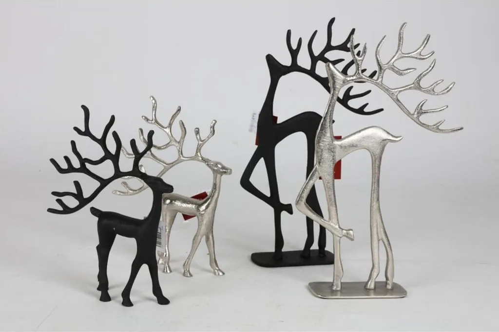 Figurines de Renne en Métal Décoration de Noël pour Avent et Hiver 6x