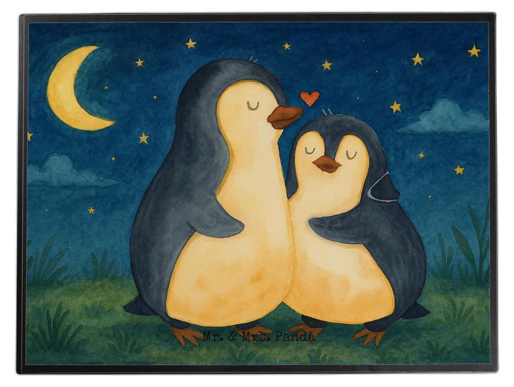 Mr. & Mrs. Panda schreibtischunterlage Pinguine Einschlafen Design - Weiß - Geschenk, malunterlage, Hochzeitstag, tischpad, für Frauen, Schreibun...