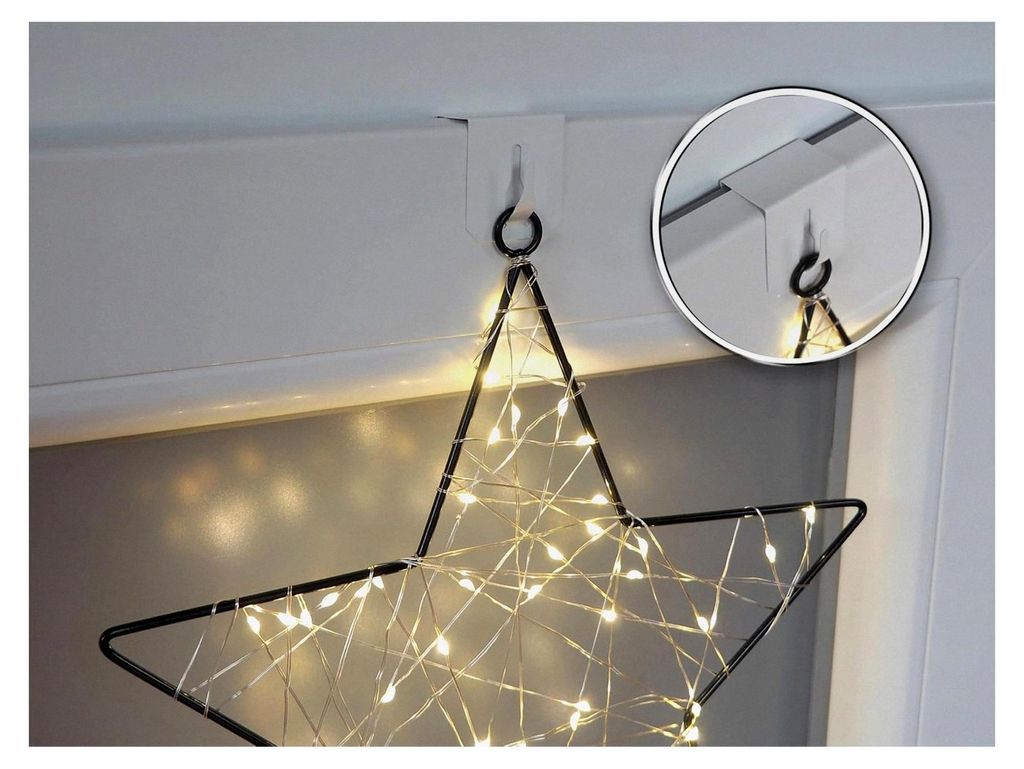 10 Stück Fensterhaken Dekohaken Fensterklipp für Fensterdekoration wie Lichterketten, Weihnachtssterne, Lichtervorhänge, Osterdekoration, Fenste...
