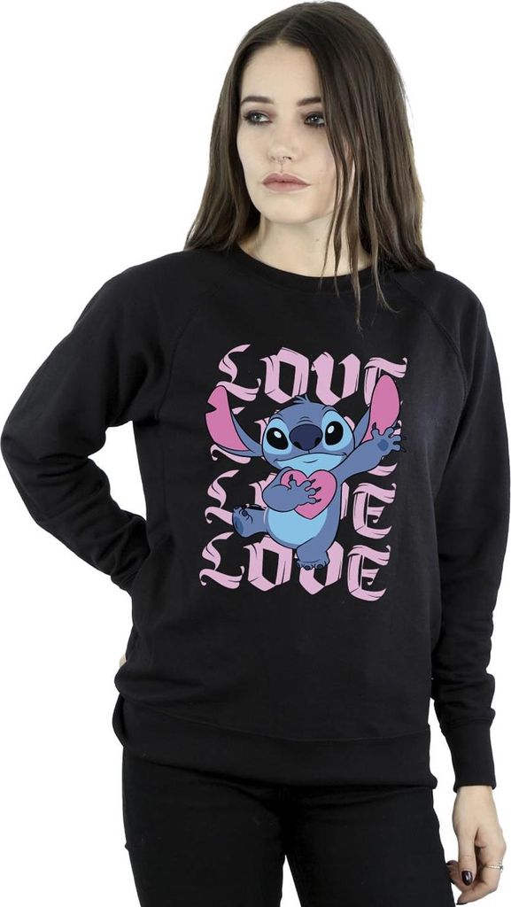 Lilo & Stitch - "Valentine Love" Sweatshirt für Damen BI54181 (L) (Sportgrau)