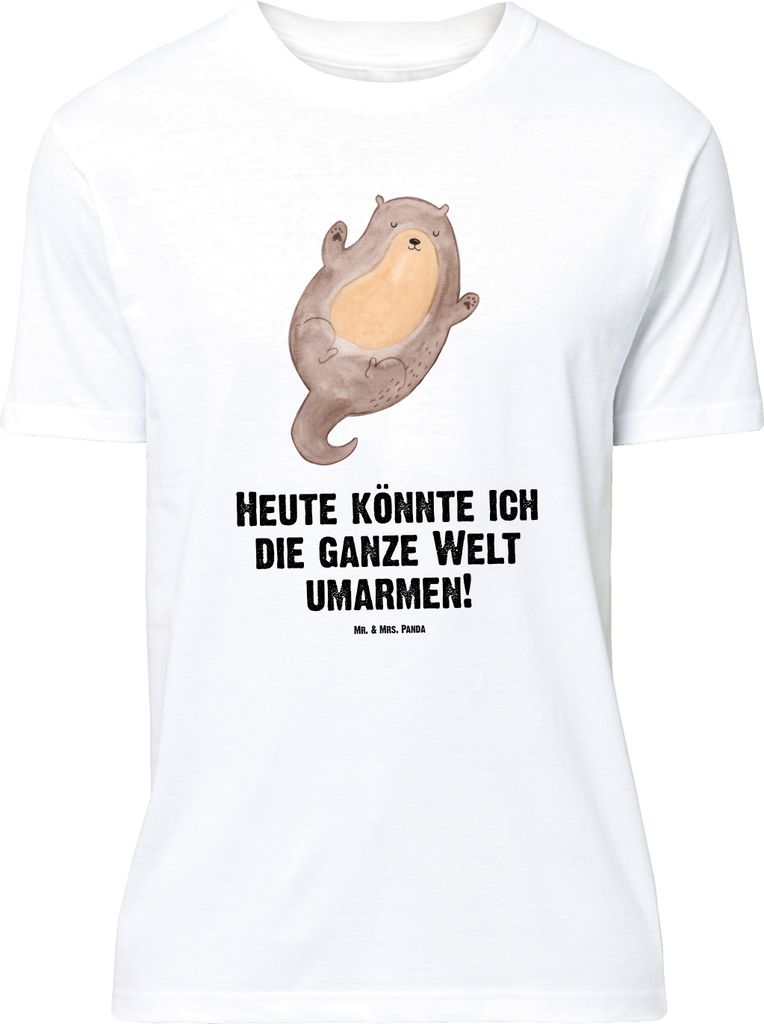 Mr. & Mrs. Panda Größe M T-Shirt Otter Umarmen - Weiß - Geschenk, mit Spruch, Herren, Seeotter See, Tshirt, gut Gelaunt, Shirt, Optimistisch, gl...