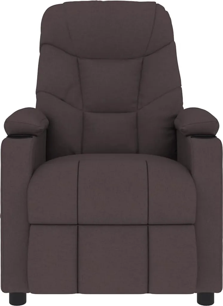 vidaXL Fauteuil de massage brun foncé en tissu confortable et relaxant