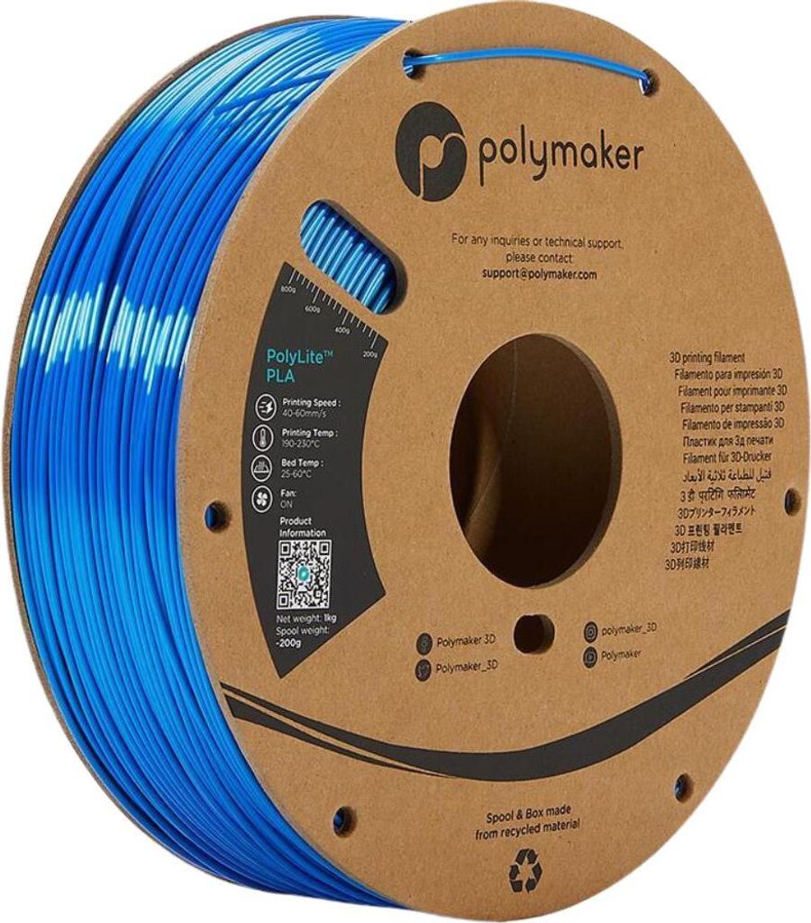 Polymaker PolyLite PLA Filament Silk Blue 1,75mm 1KG