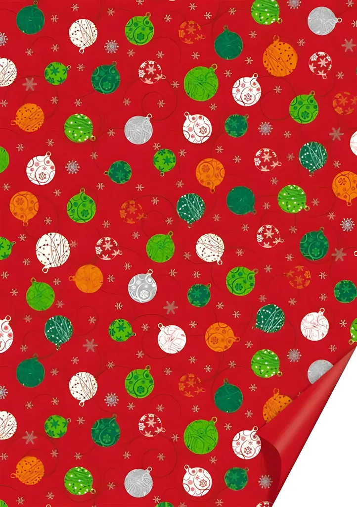 Feuille de Bricolage Rouge Motif Boules 50x70 cm pour Déco et Cadeaux