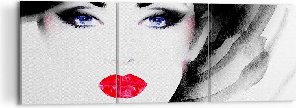 Bild auf Leinwand - Leinwandbild - Frau Gesicht - 120x40cm - Wand Bild - Wanddeko - Wandbilder - Leinwanddruck - Bilder - Kunstdruck - Wanddekorati...