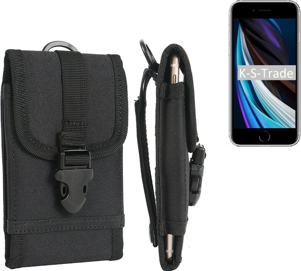 K-S-Trade Handyhülle kompatibel mit Apple iPhone SE Gürteltasche Holster Handytasche Gürtel Tasche Schutzhülle Robuste Handy Schutz Hülle Tasche