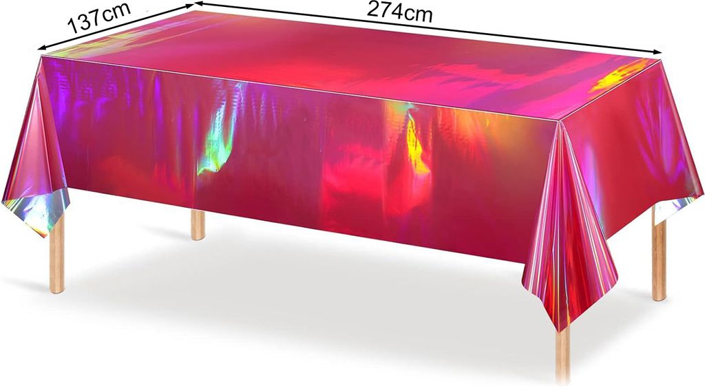 Glänzende Einweg-Laser-Rechteck-Tischdecke, bunte holografische Folien-Design-Tischdecke, Partyzubehör