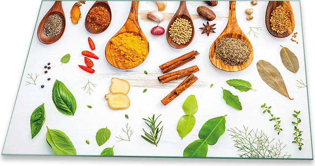 Coprifornelli Artistico 80x52 Vetro Temperato Spezie Arancio Cucina