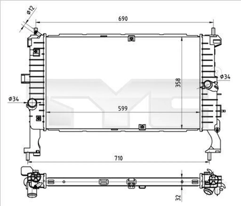 Radiateur moteur OE 1300260 stop aux fuites de liquide Meriva