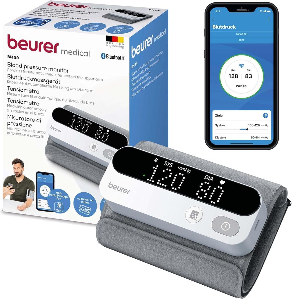 Beurer BM 59 Blutdruckmessgerät Oberarm LED-Indikator Produktbild 