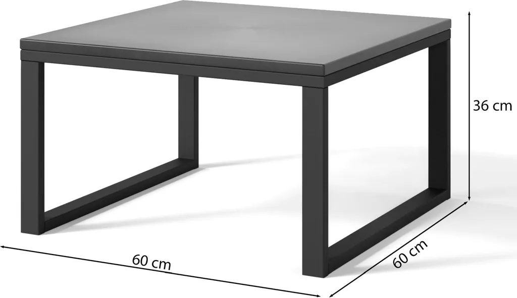 Table Extérieure Gain de Place 60x60 cm Aspect Béton Robuste et Stable