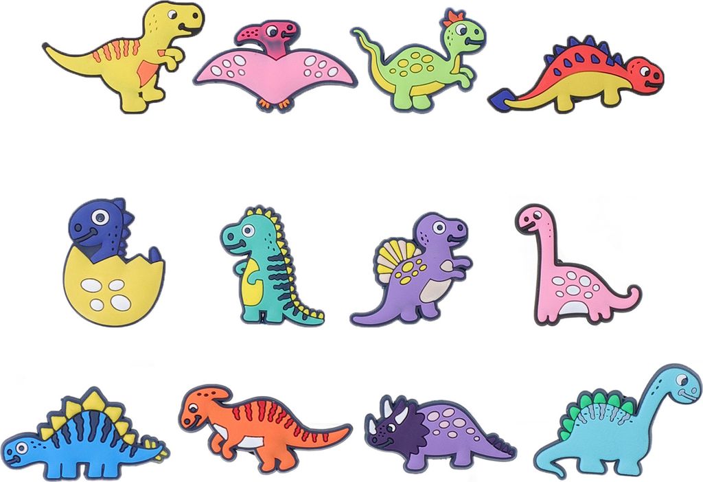 12pcs Slipper Charm PVC Dinosaurier Cartoon wasserdichte stilvolle Schuhdekoration für Männer Frauen Geburtstag Geschenk