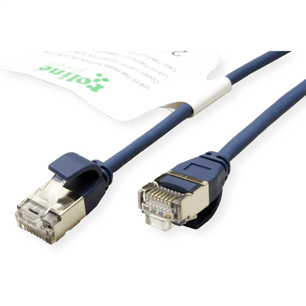 Cavo Patch 1m ROLINE GREEN Cat.6A U/FTP Slim Blu: Performance 10Gbps - 2