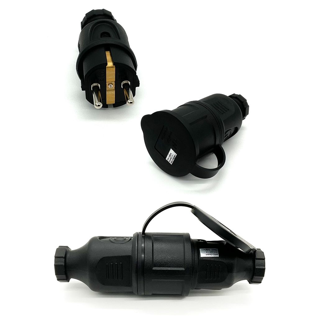 ARLI 2x Schutzkontaktstecker + 2x Schutzkontaktkupplung mit Produktbild 