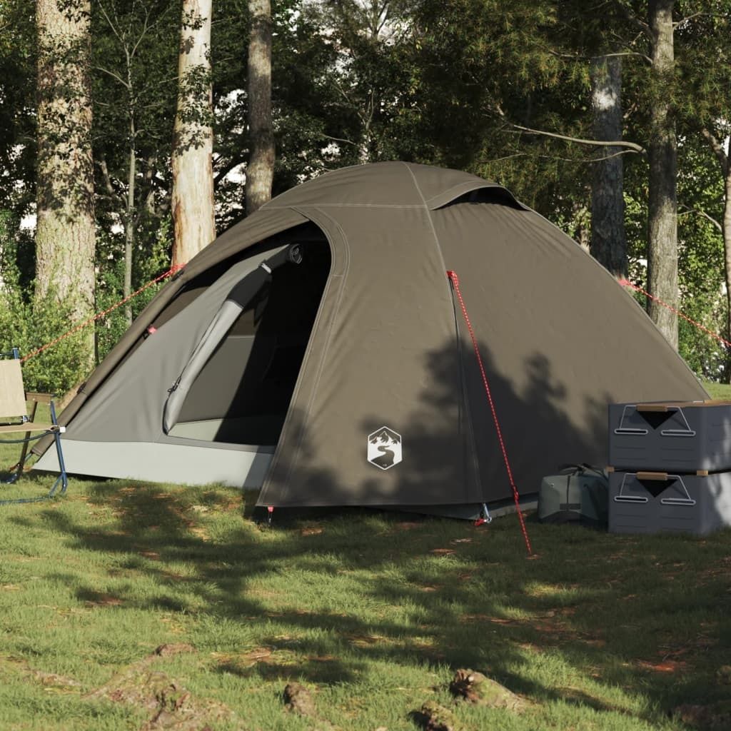 "2026 Promotion" Kuppel-Campingzelt 3 Personen, Familienzelt UV-Schutz, Braun Wasserdicht - Campingzelte CC23517