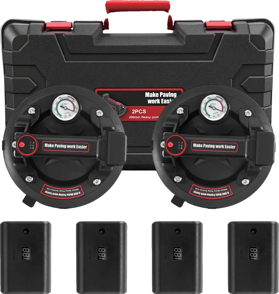 Ventouse électrique pour dalles et vitres 200 kg autonomie 8 heures