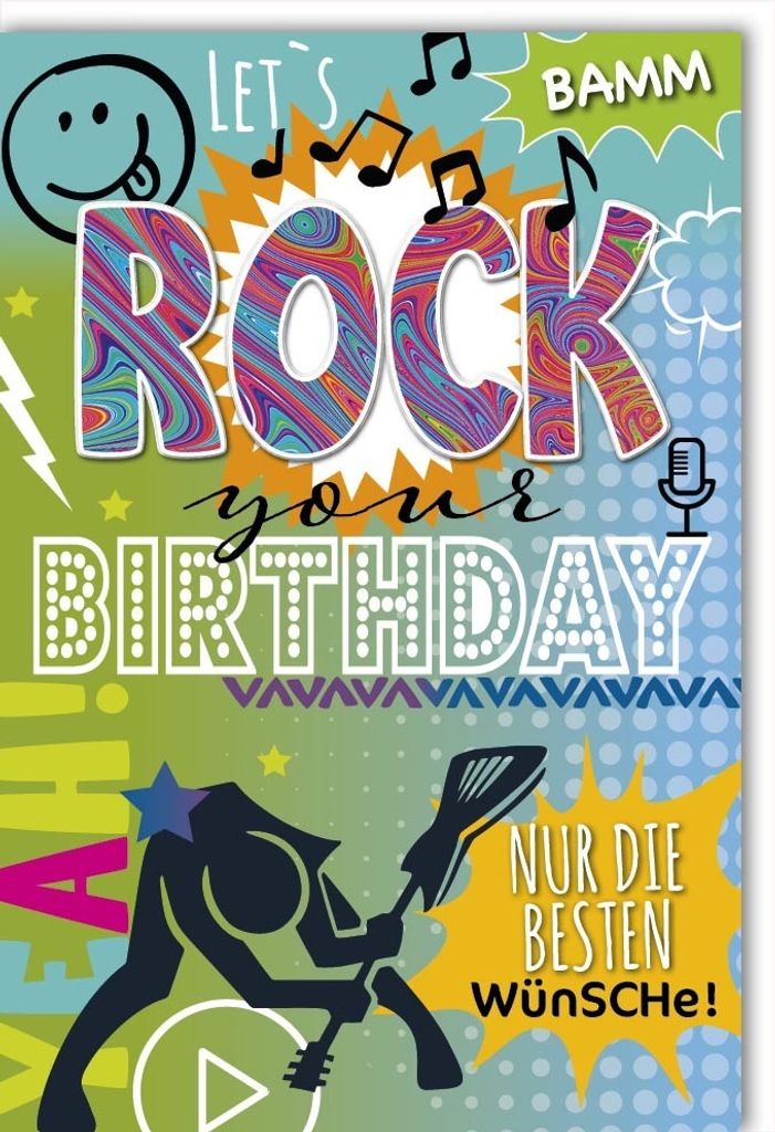 Geburtstag - Glückwunschkarte im Format 11,5 x 17 cm mit Umschlag
