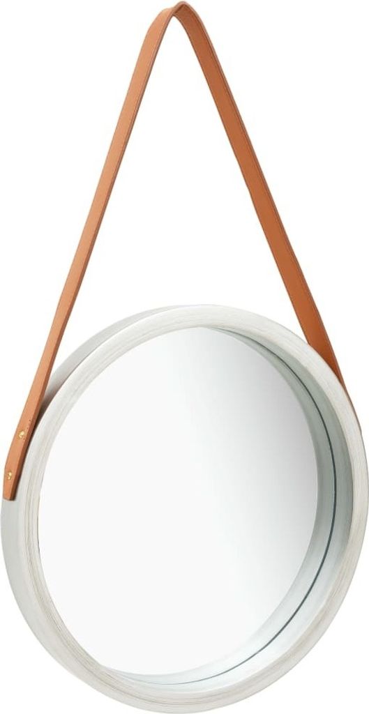 The Living Store Wandspiegel mit Gürtel 40 cm Silbern