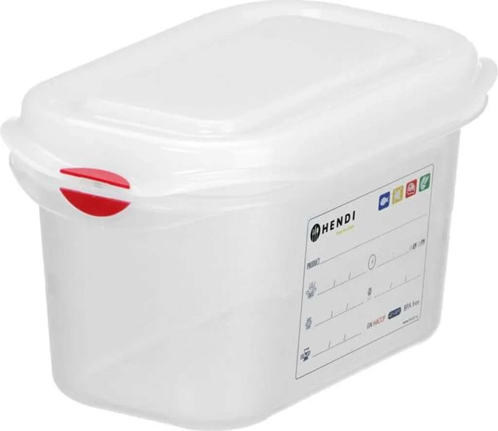 Bac GN 1/9 Incassable en Polypropylène 1L - Transparent et Gradué Hendi