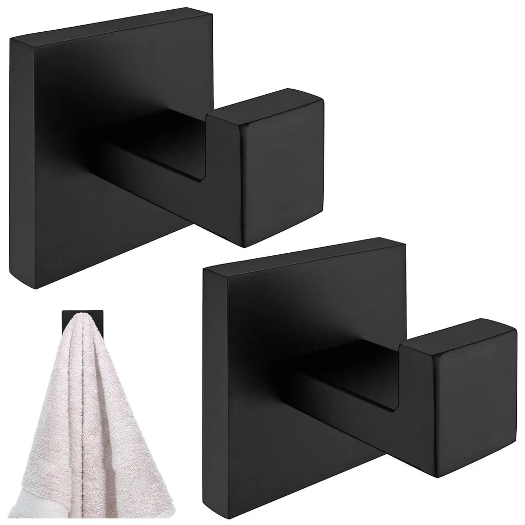 Accroche Serviette Mural Noir pour Organiser la Salle de Bain et Cuisine