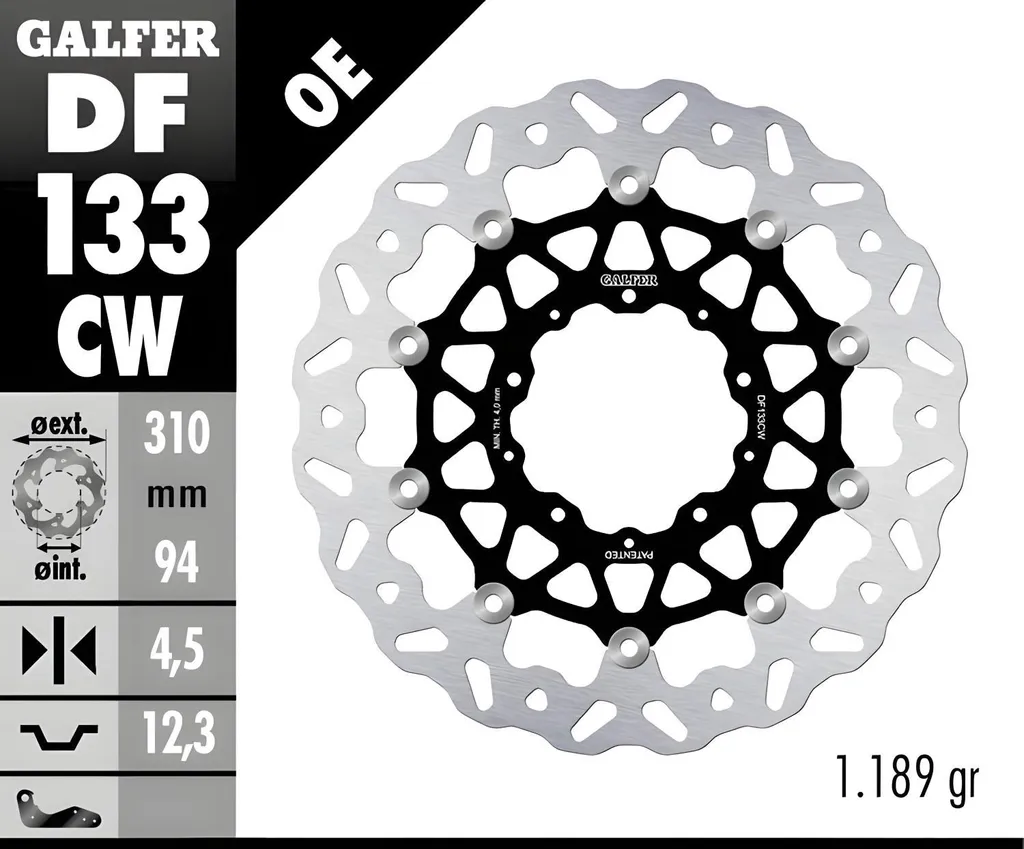 Kit Galfer 2x DF133CW Disques de Frein Wave pour Honda CB 750 1100