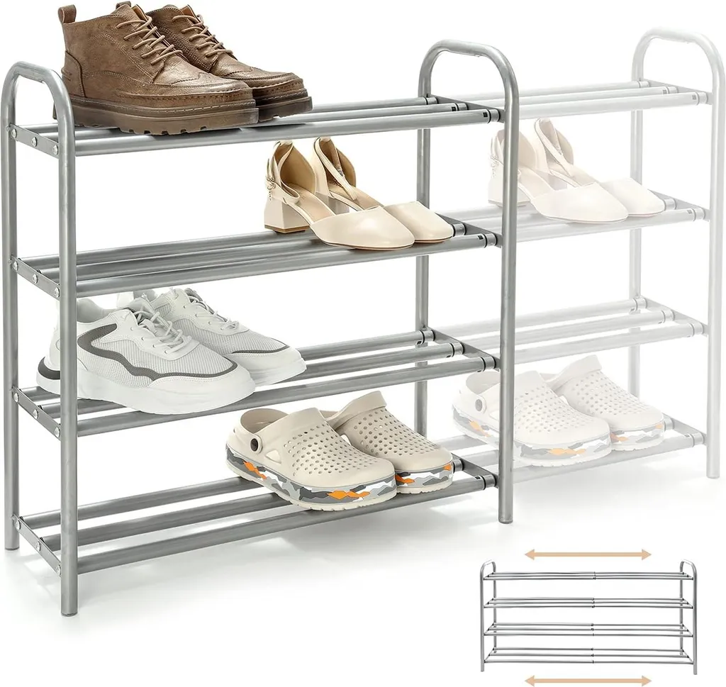 Range-chaussures télescopique métallique 4 niveaux - Gain de place XL