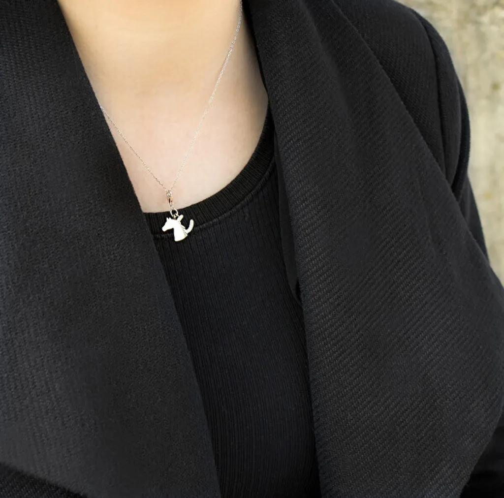 Ciondolo Cavallo in Argento 925 con Ferro di Cavallo AGH601 Portafortuna