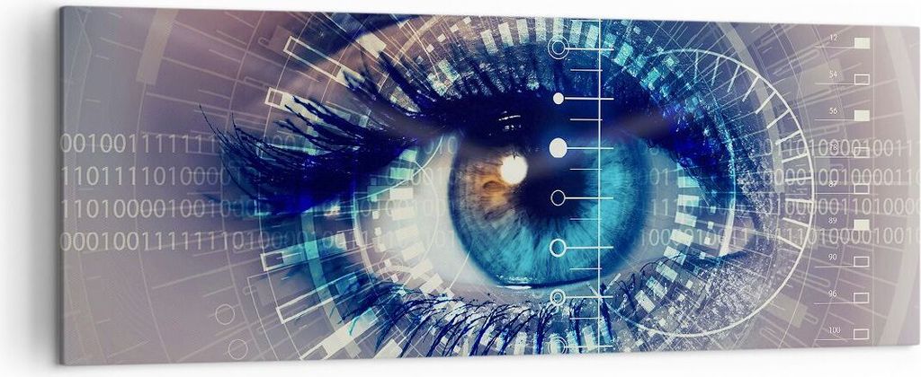 Bild auf Leinwand - Leinwandbild - Cyberspace Daten digitales - 140x50cm - Wand Bild - Wanddeko - Leinwanddruck - Bilder - Kunstdruck - Wanddekorat...