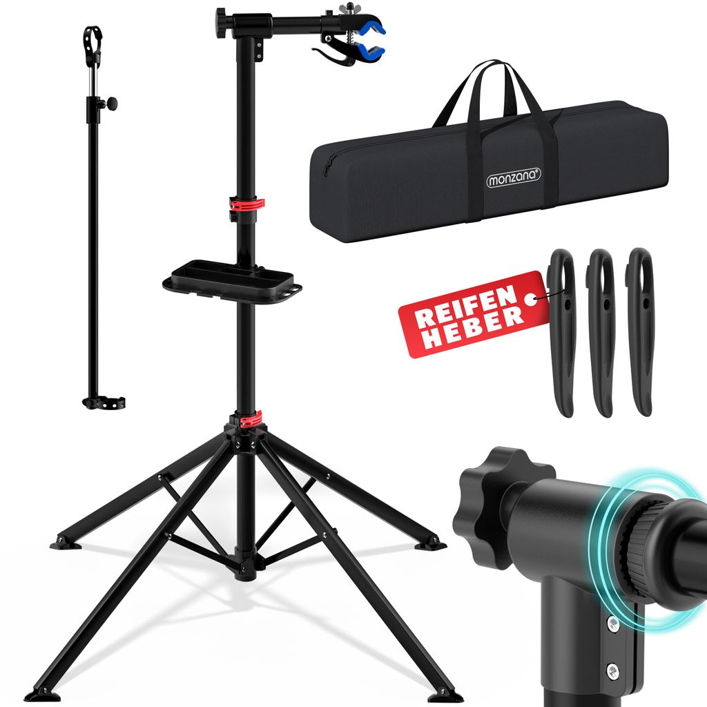 MONZANA® Fahrradmontageständer Profi 30 kg Tragetasche Produktbild 