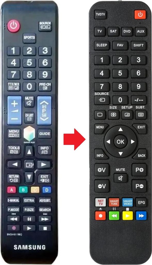 Fernbedienung passend für SAMSUNG UA40J5500AW | UA48J5500AK | UA55J6200AK