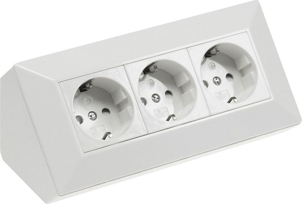 ChiliTec 3-fach Steckdosenblock, weiß 250V/ 16A, Produktbild 