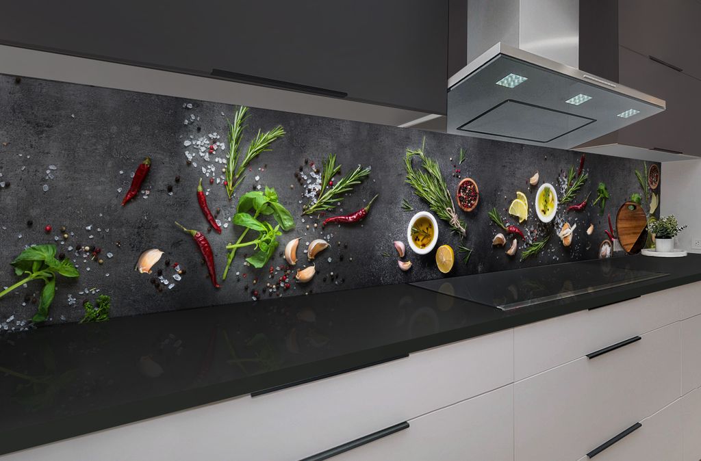 Küchenrückwand Gewürze 60 x 400 cm, robuste ABS-Kunststoff Produktbild 4