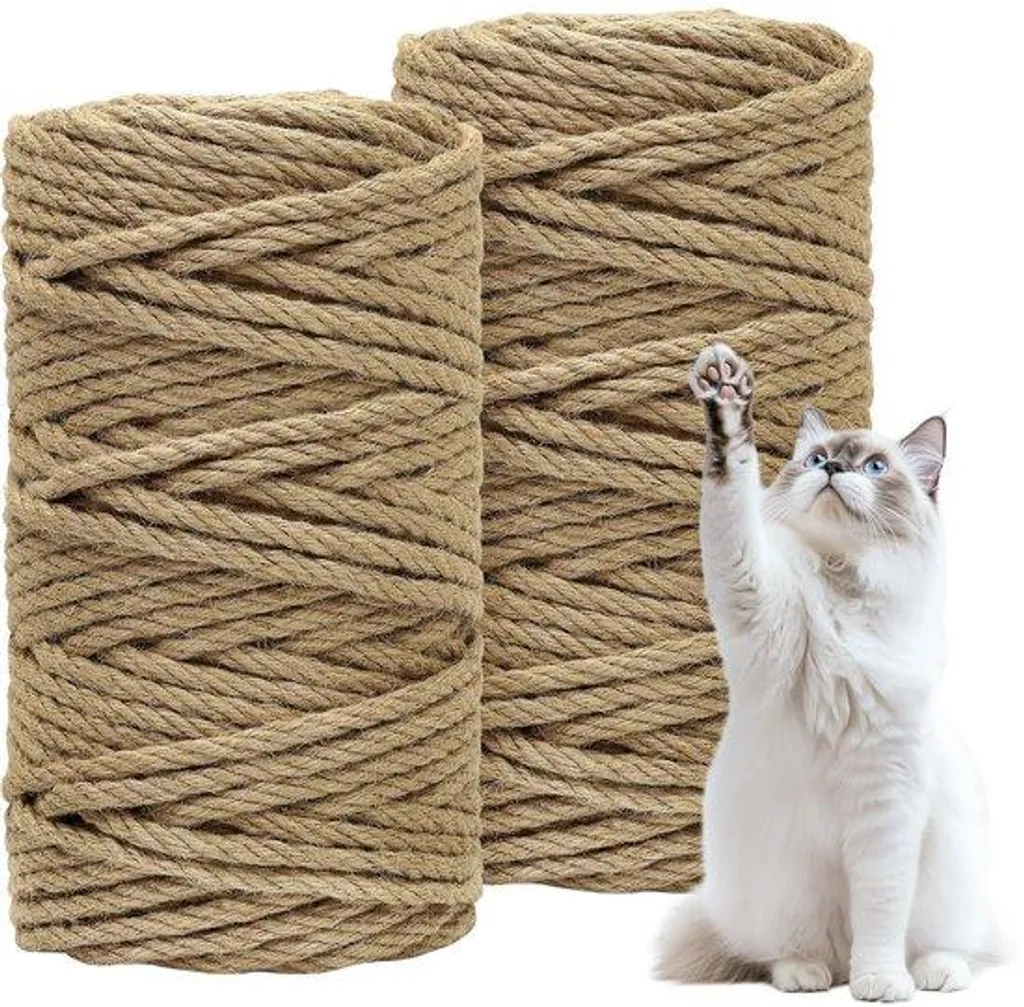 Corde en sisal 8 mm marron 50m : protégez vos meubles des griffes de chat