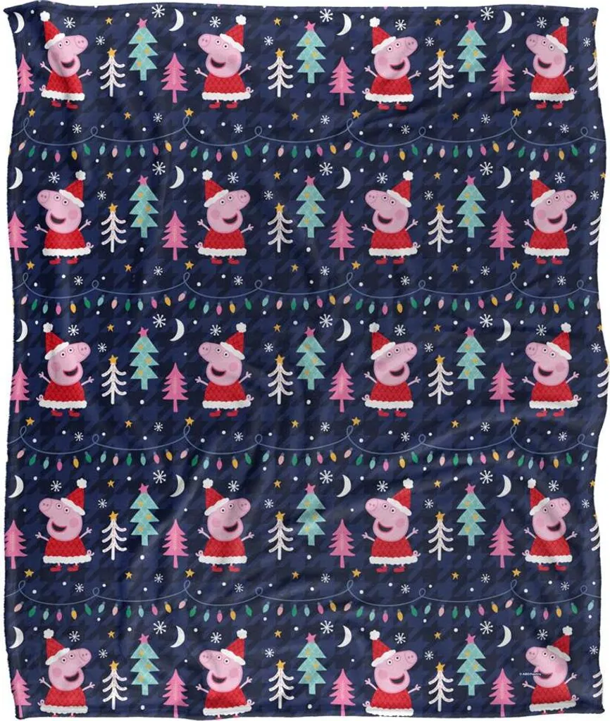 Couverture Peppa Pig contre le froid hivernal avec motif de Noël