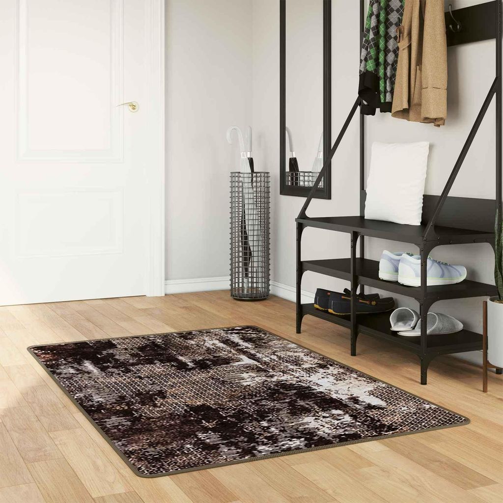 Teppichläufer MARSA Schwarz 100 x 150 cm Polyester und PVC - Designerteppiche DE955