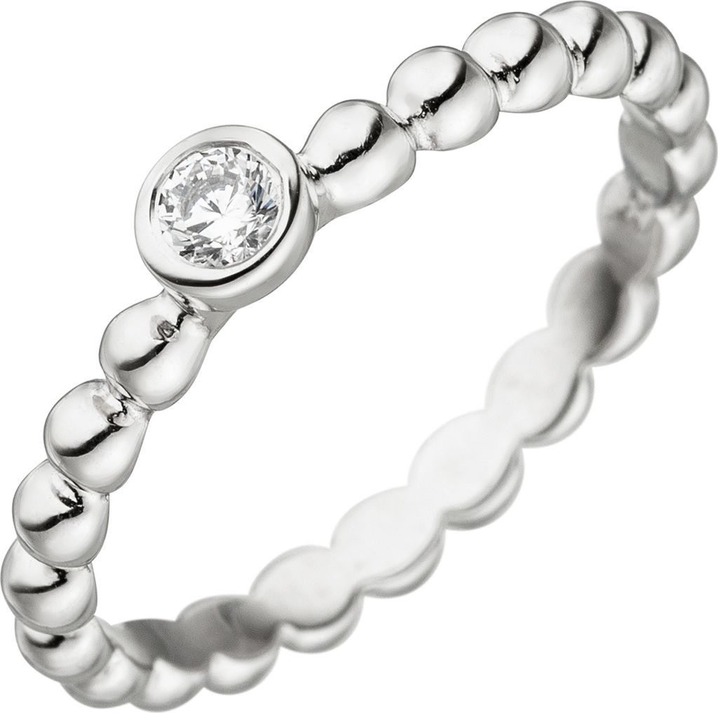 Gr. 64 Damen Ring Kugel 925 Sterling Silber 1 Zirkonia Produktbild 