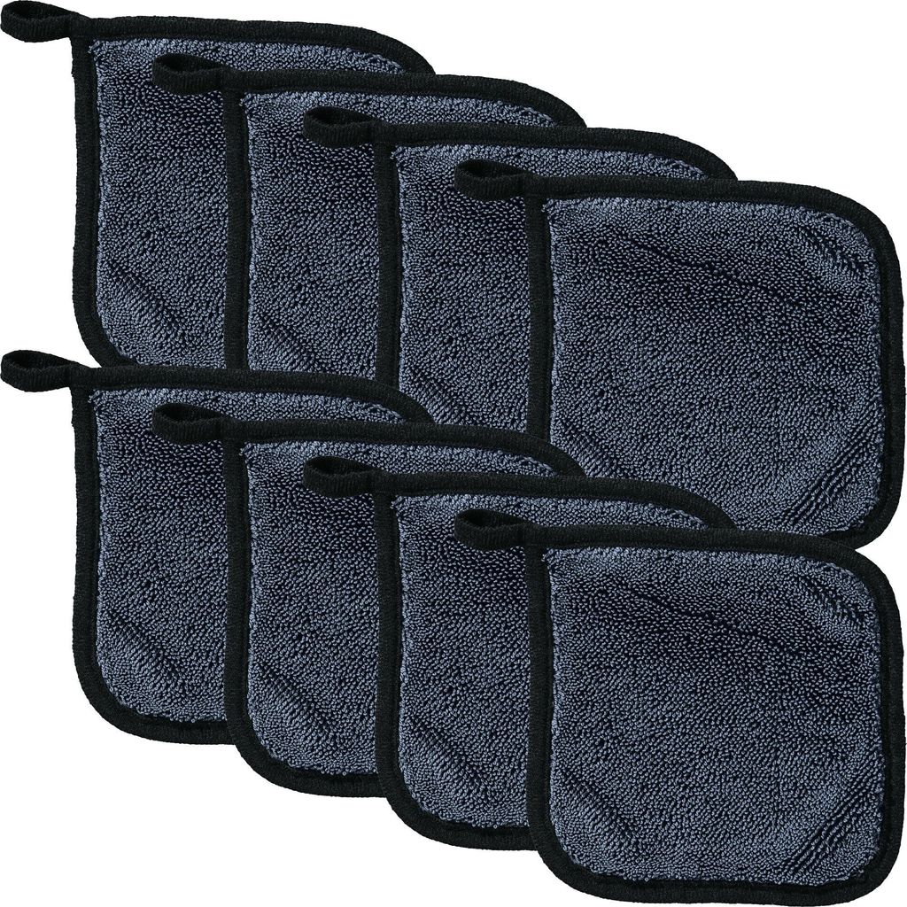 Erwin Müller Microfaser Pad 8er-Pack grau 13x13 cm