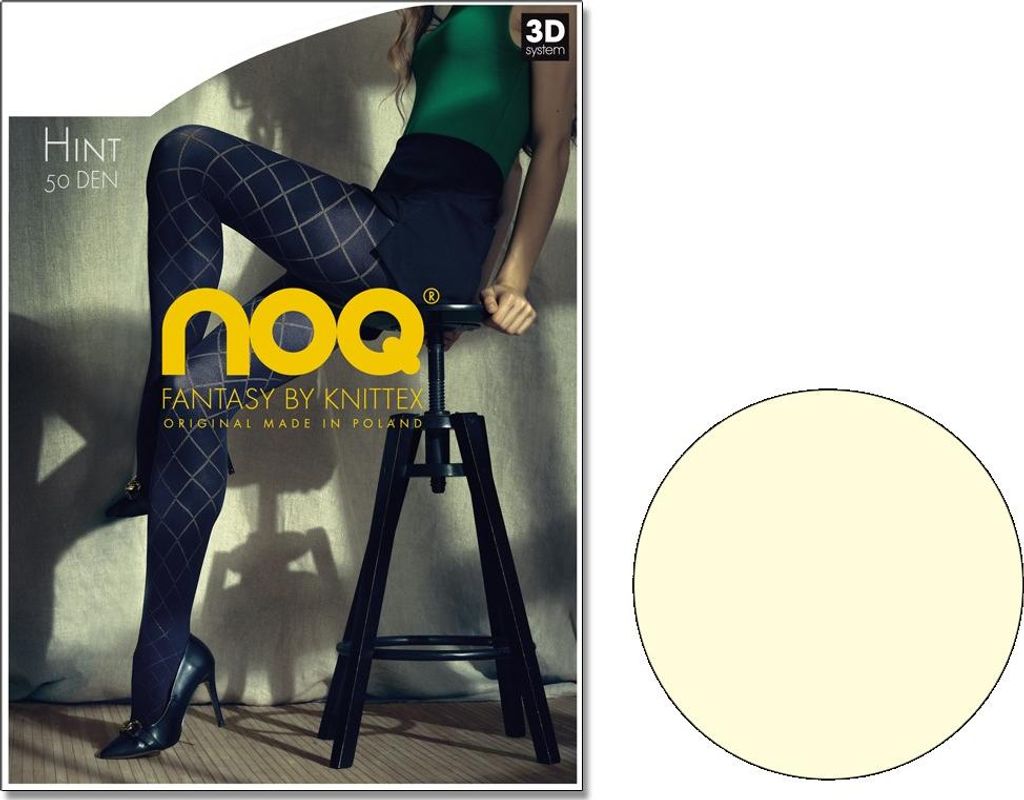 Karierte Damenstrumpfhose 50 den 2 Ecru Produktbild 