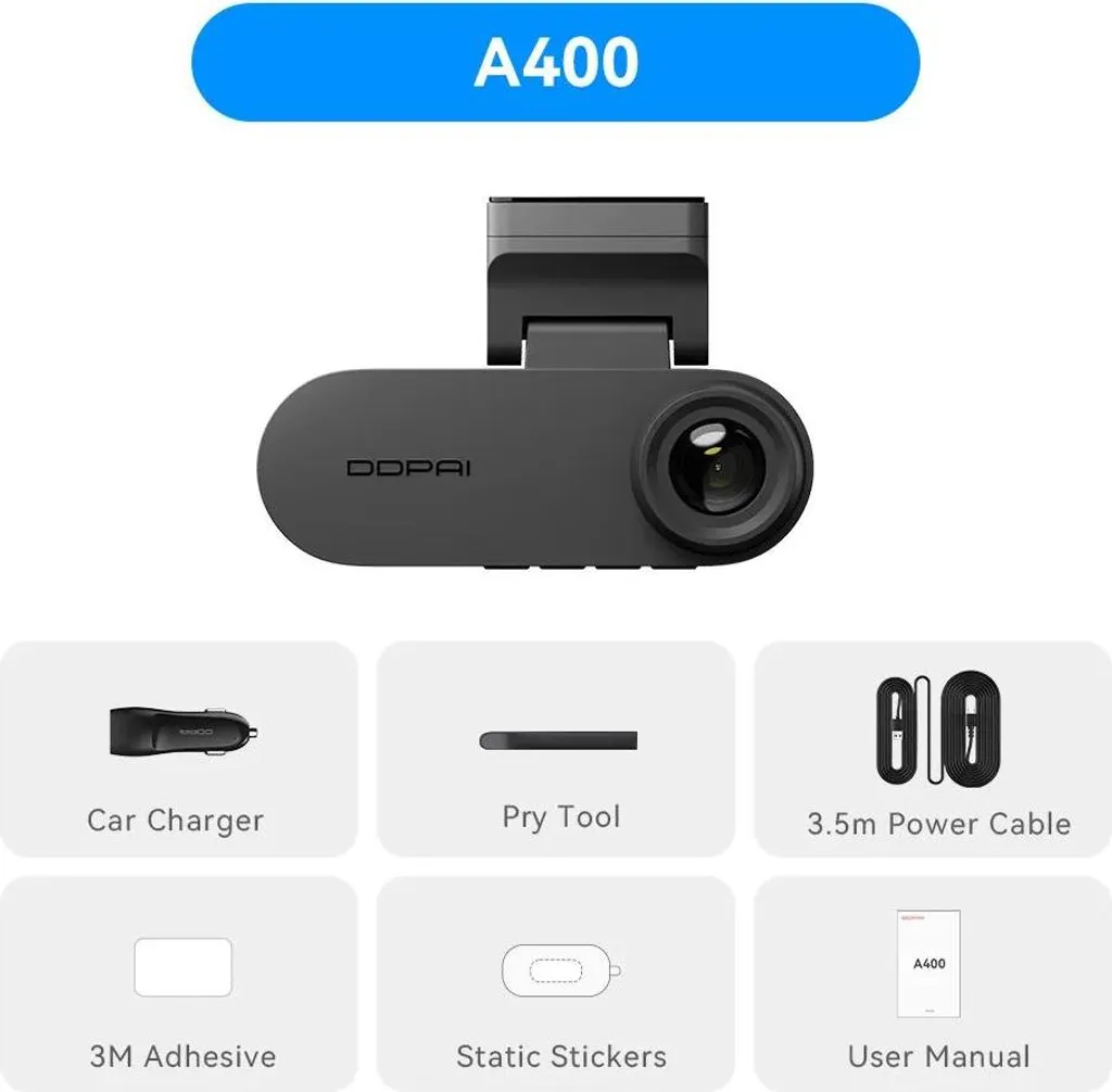 Dashcam 4K A400 Surveillance Route Haute Précision ADAS et Carte 64G