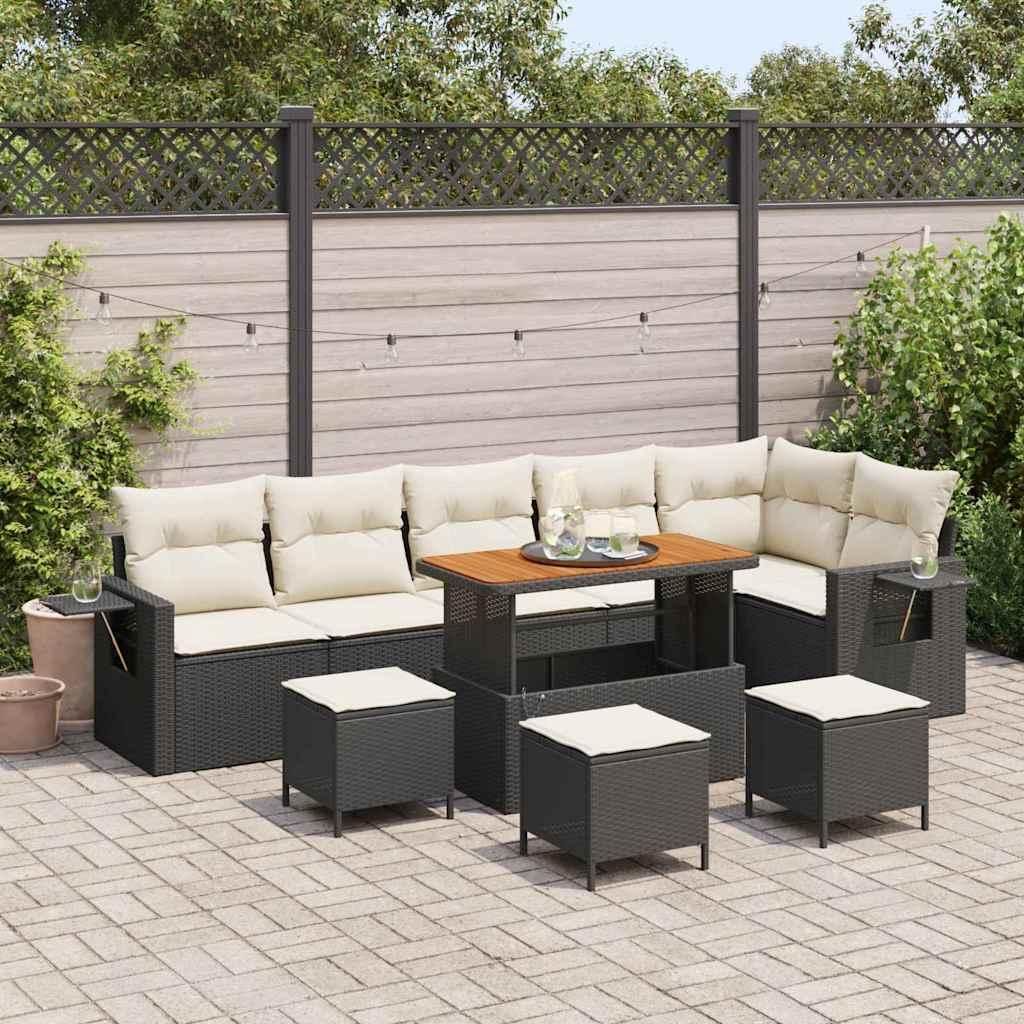 Maison Exclusive - Gartensofa-set 10 pcs Schwarz Poly-Rattan