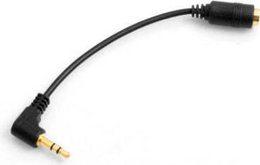 SYSTEM-S Adapterkabel 3.5mm Klinke AUX Stereo Winkel Stecker (male) auf 3.5mm Klinke AUX Stereo Buchse 3 Polig (female)