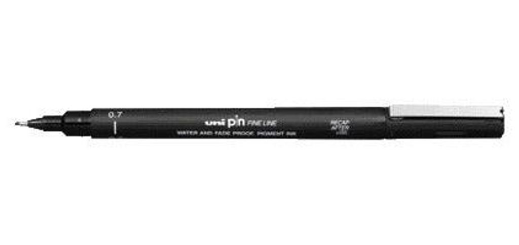 Uni-Ball - Fineliner Pin 0,7mm schwarz | 12 Stück